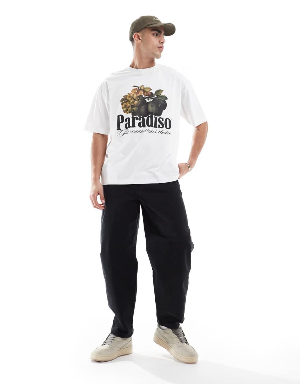 ASOS DESIGN oversized t-shirt with fruit graphic in white Product Image