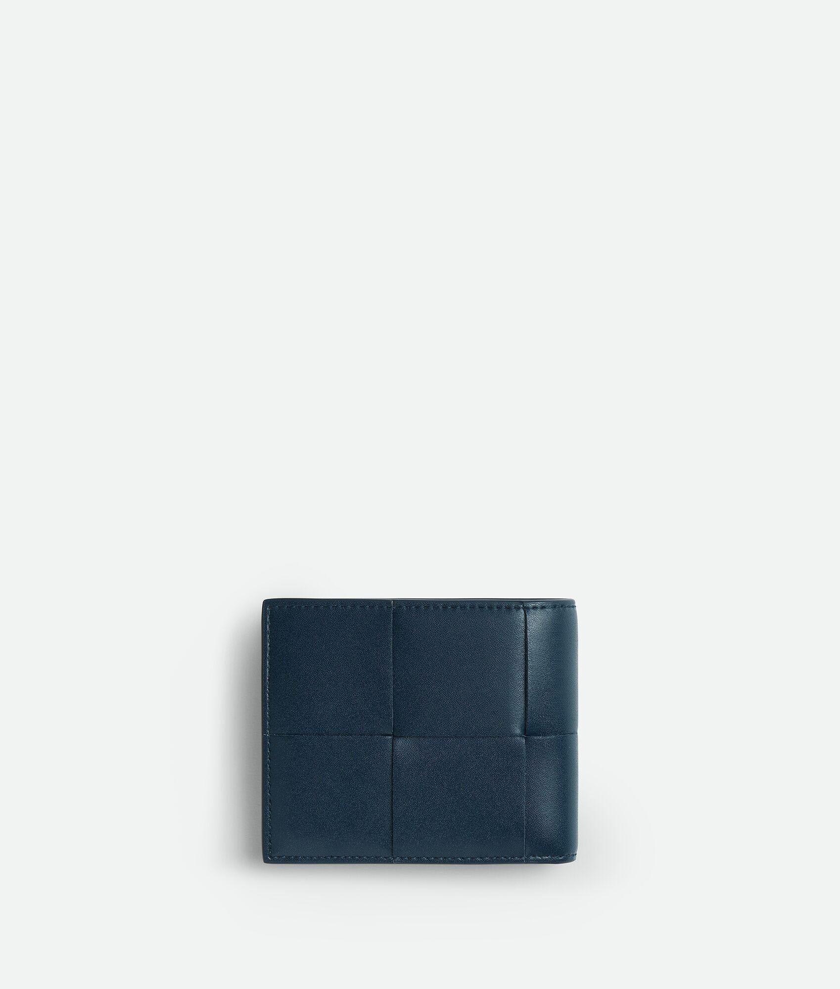 BOTTEGA VENETA Weaving Double Fold Wallet In Blue Product Image