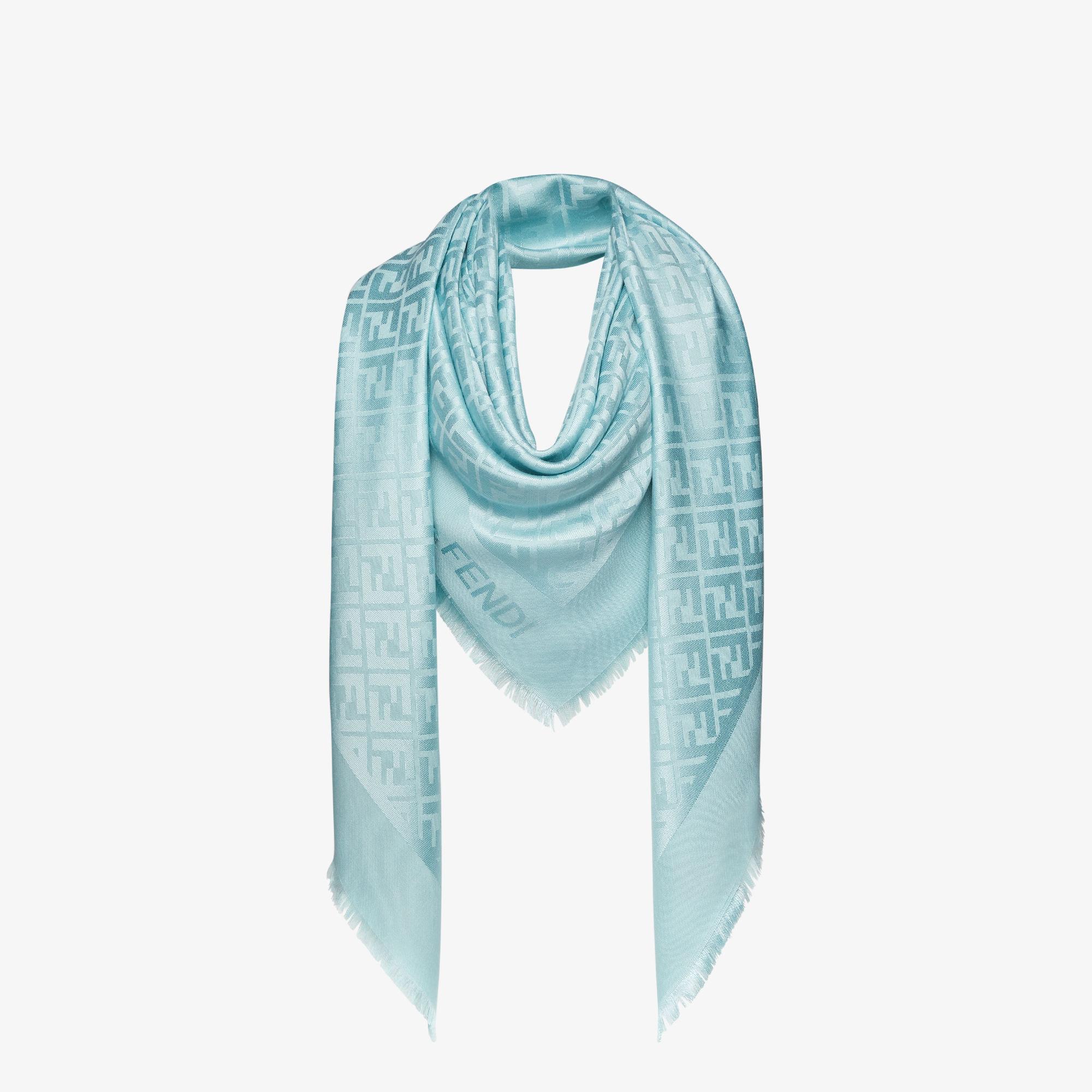 FF ShawlLight blue silk and wool shawl Product Image