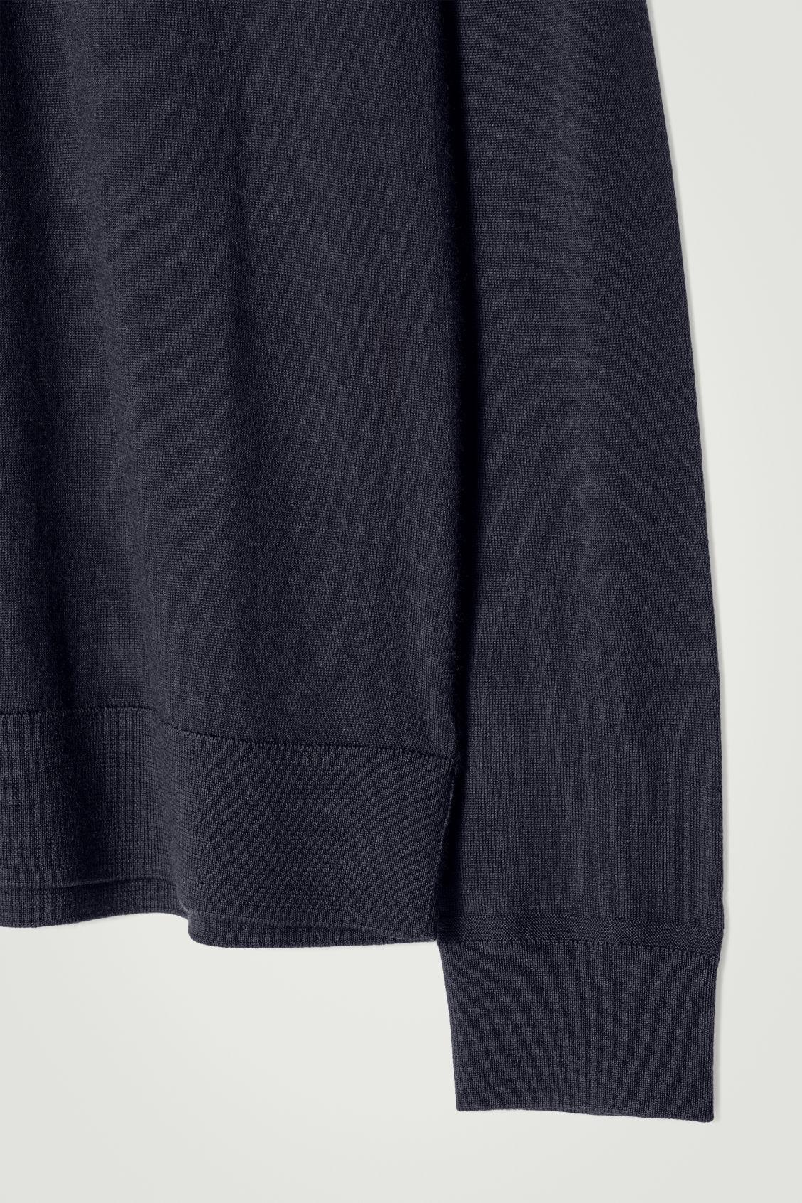 MERINO WOOL HALF-ZIP POLO SHIRT Product Image