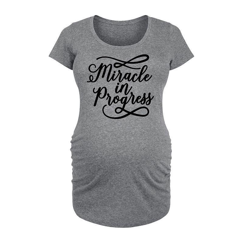 Maternity Miracle In Progress Graphic Tee, Womens Grey Gray Product Image