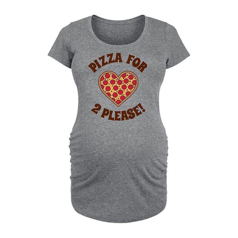 Maternity Pizza For Two Please Graphic Tee, Women's, Size: XXL-MAT, Grey Gray Product Image