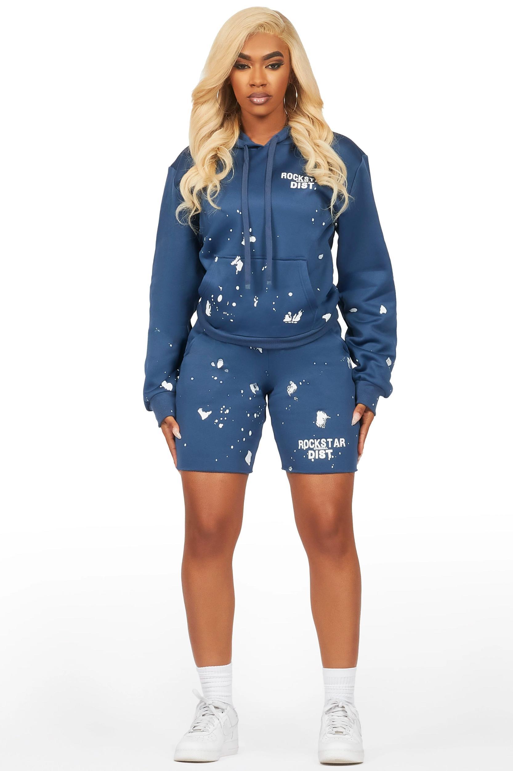Just Between Us Navy Short Set Female Product Image