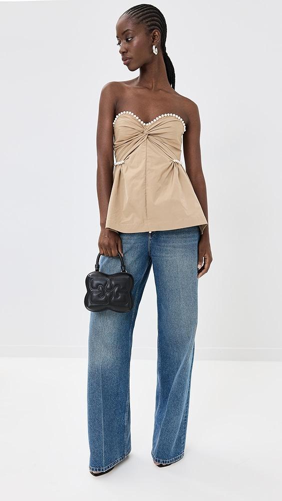 Kika Vargas Khaki Gabardine Hebe Top | Shopbop Product Image