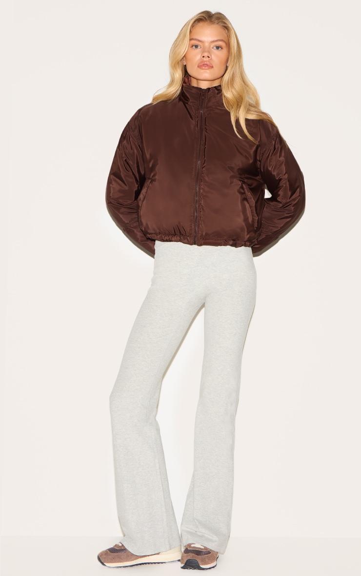 Mocha Cropped Puffer Jacket Product Image