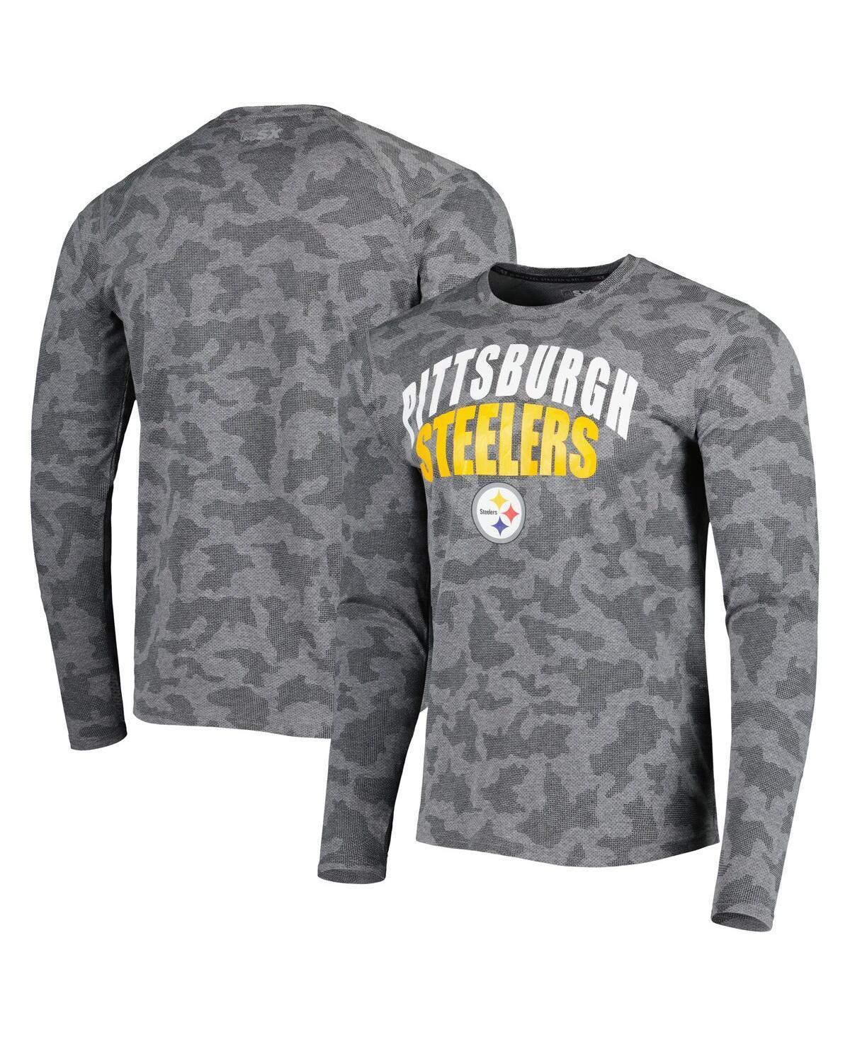 Mens Msx by Michael Strahan Black Pittsburgh Steelers Performance Camo Long Sleeve T-shirt Product Image