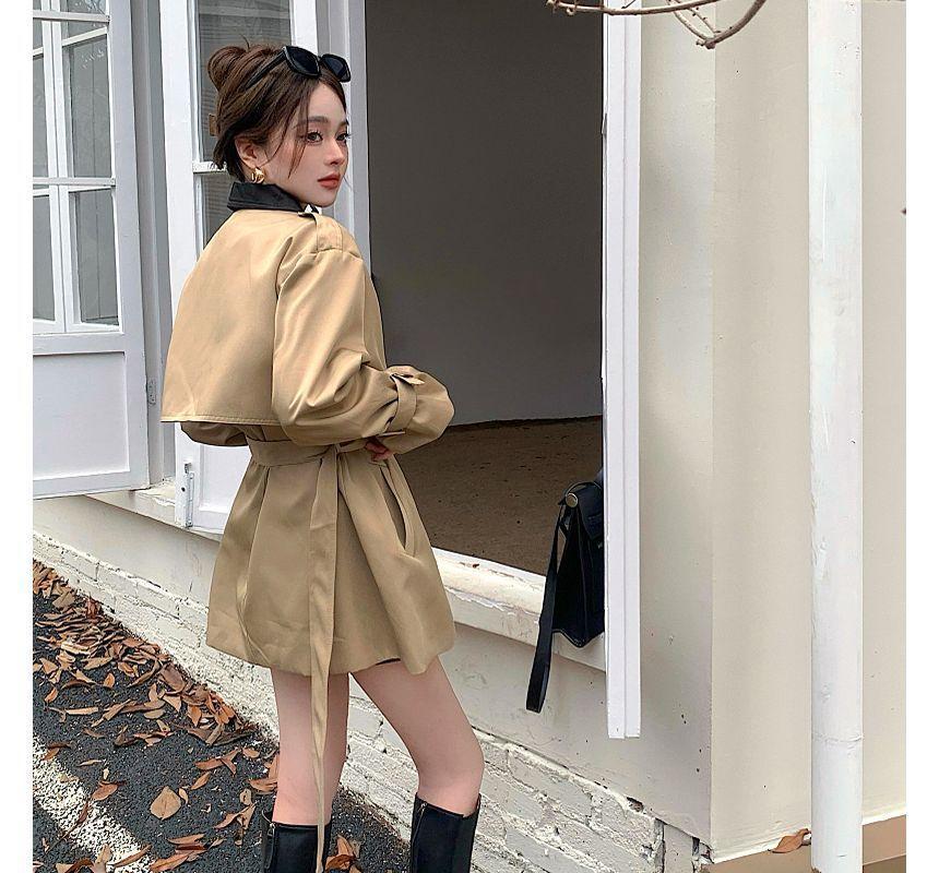 Plain Belted Trench Jacket Product Image