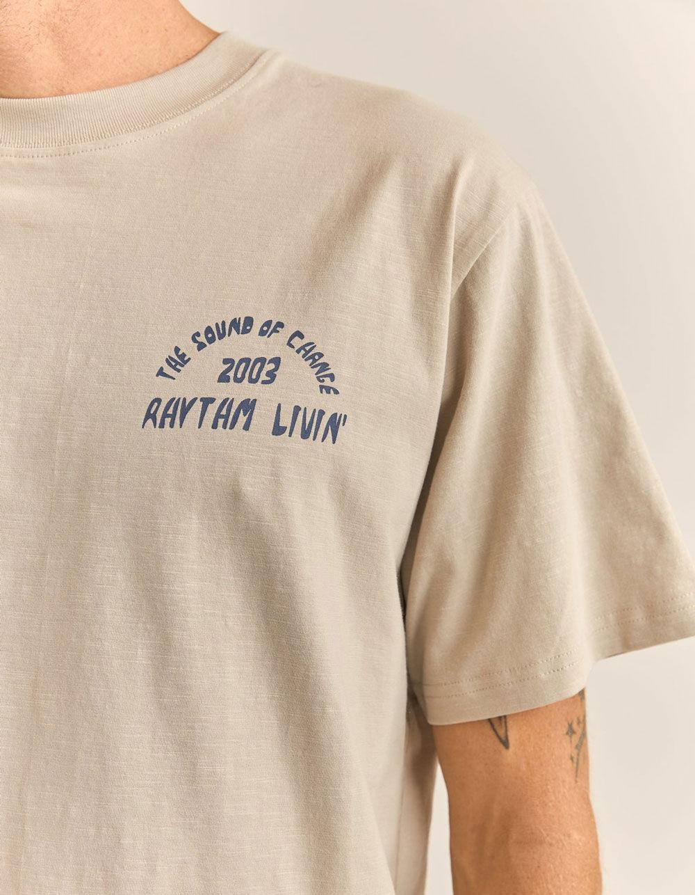 RHYTHM Down Under Slub Mens Tee - STONE Product Image