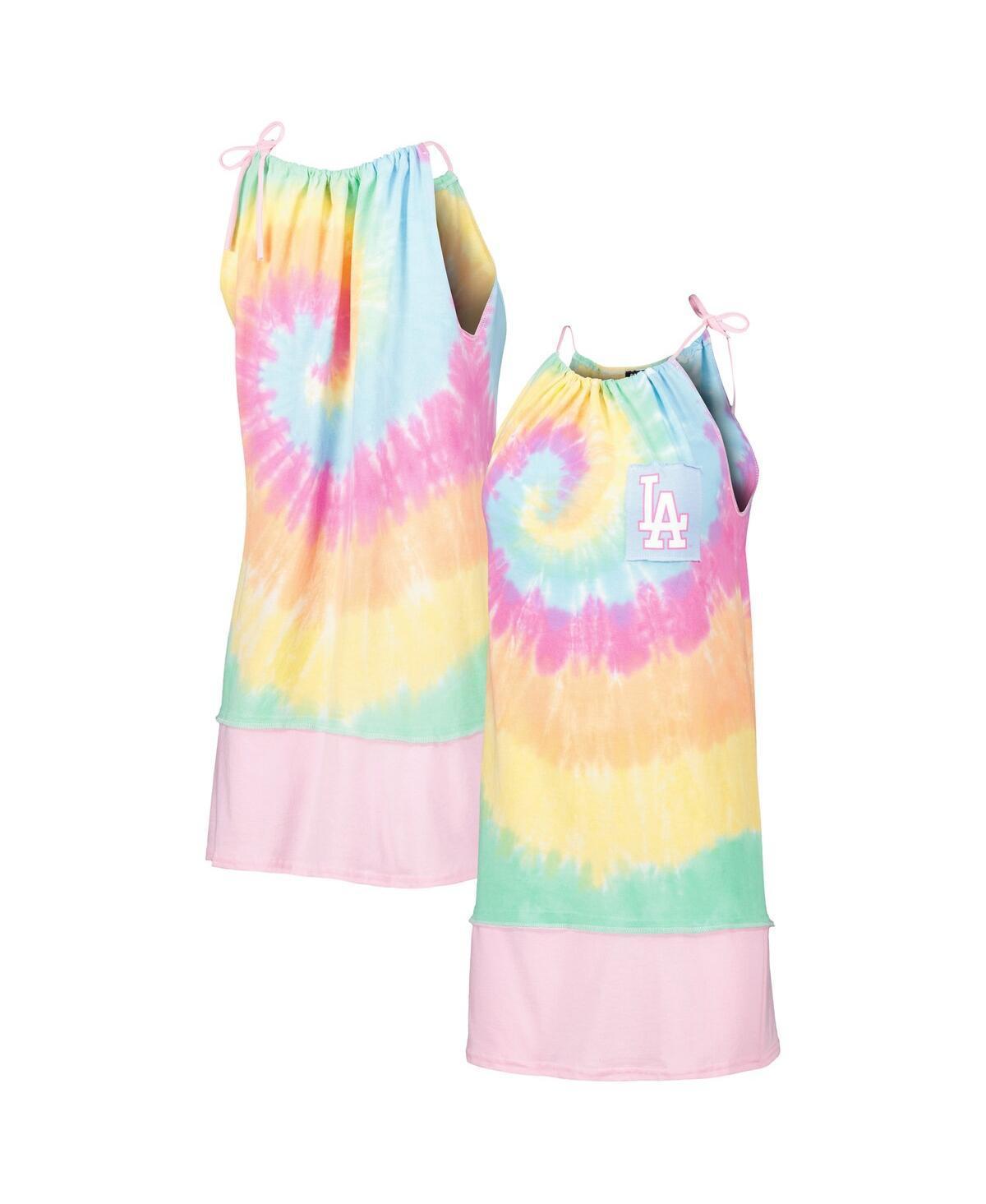 Womens Refried Apparel Los Angeles Dodgers Tie-Dye Tank Top Dress Product Image