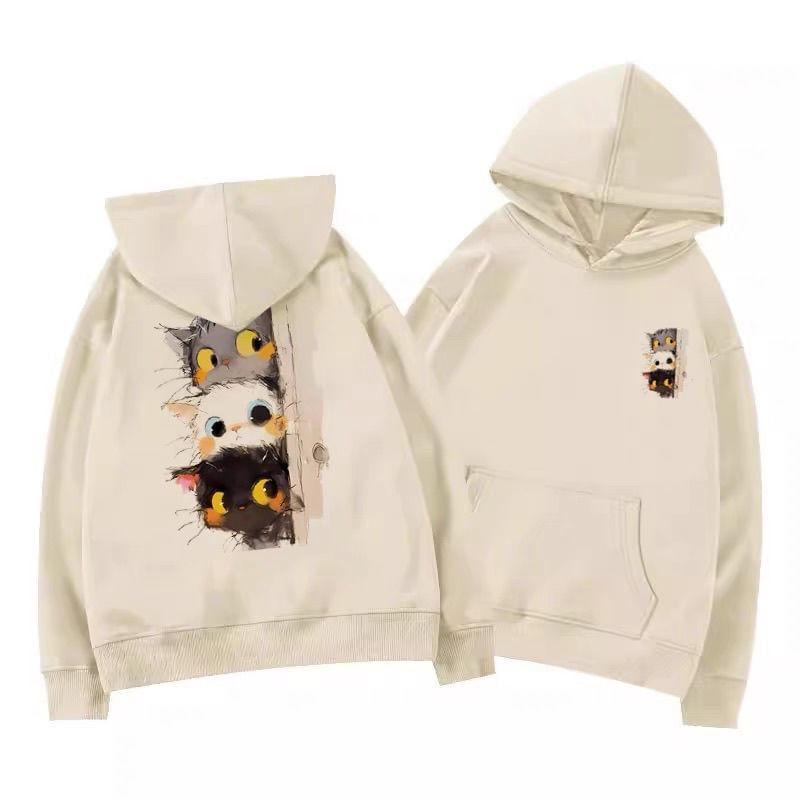 Couple Matching Cat Print Hoodie Product Image