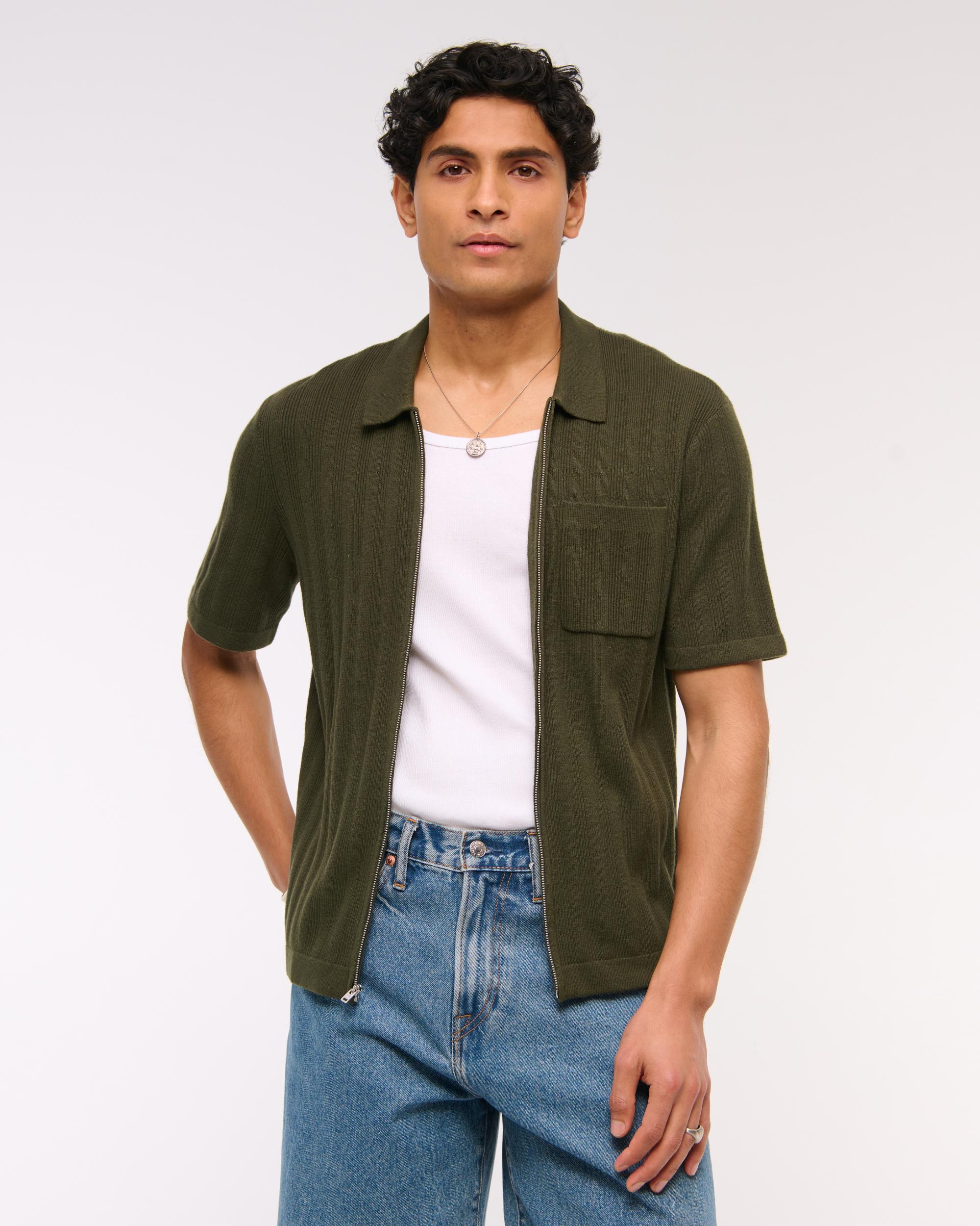 Full-Zip Sweater Polo Product Image