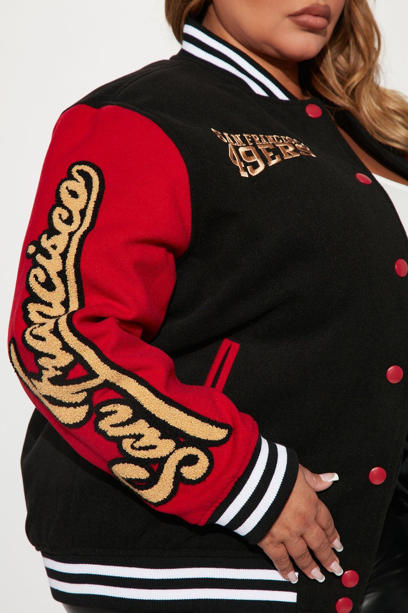 49ers Letterman Jacket - Black/Red Female Product Image