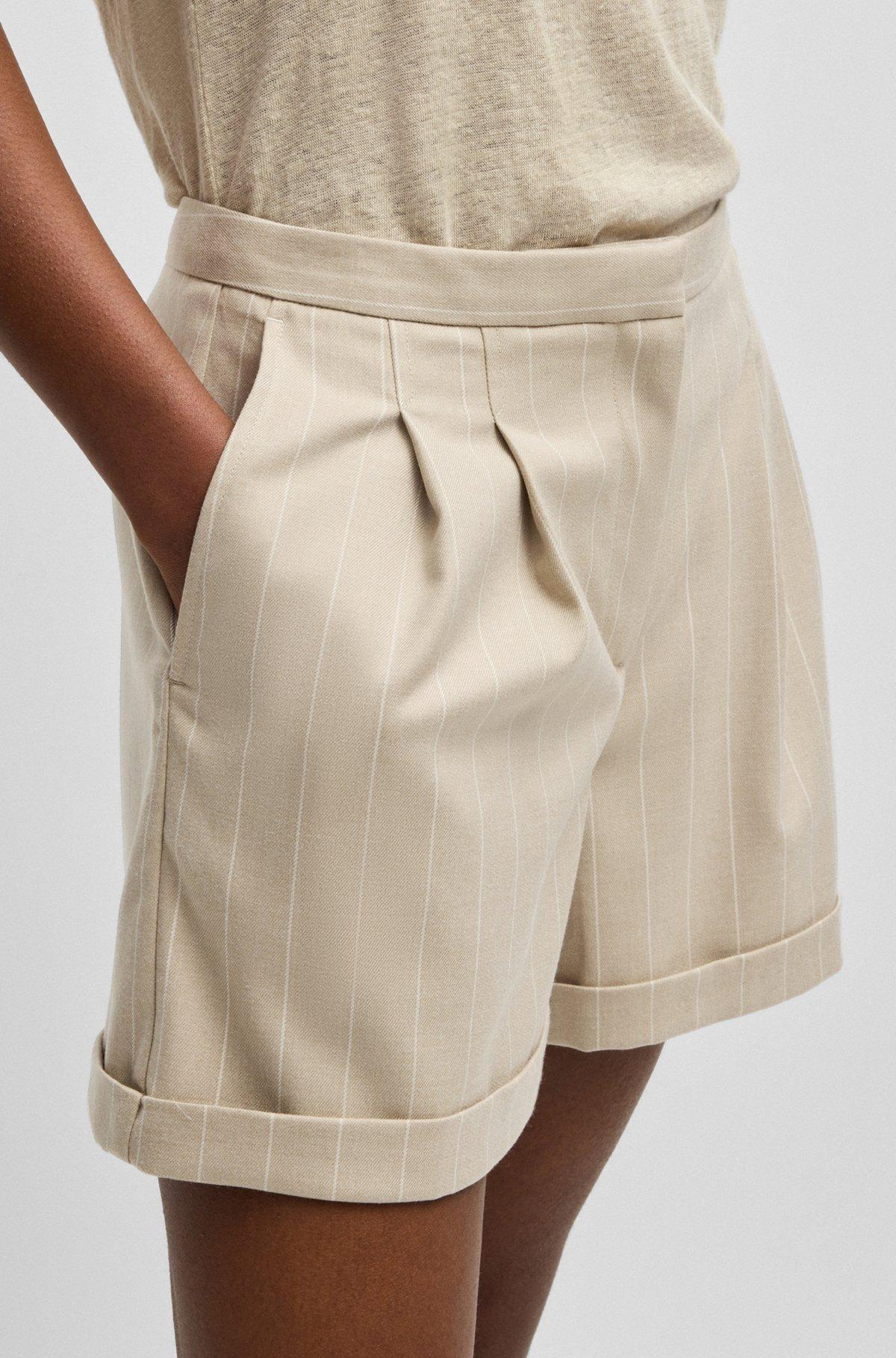 Tapered-fit shorts in pinstripe stretch fabric Product Image