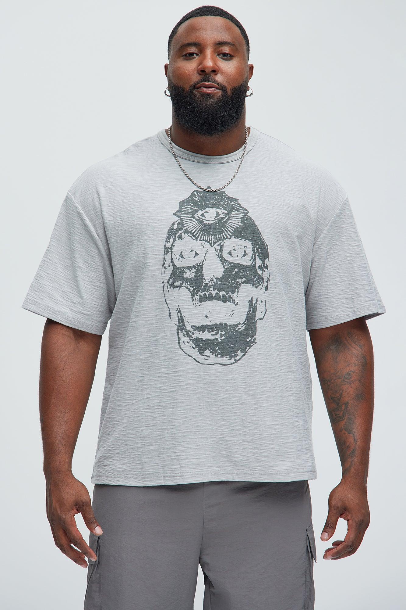 All Seeing Textured Short Sleeve Tee - Grey Product Image