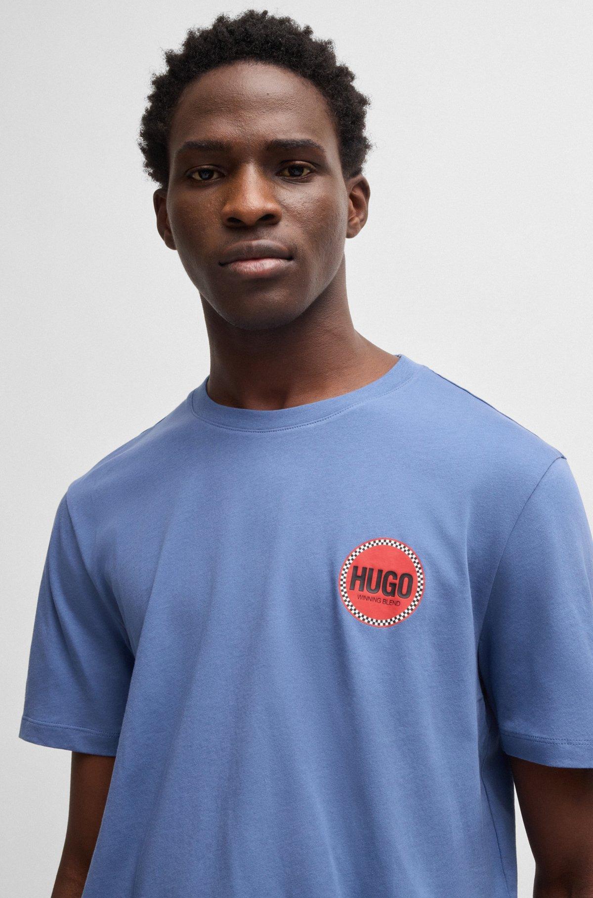 Cotton-jersey T-shirt with racing logo print Product Image