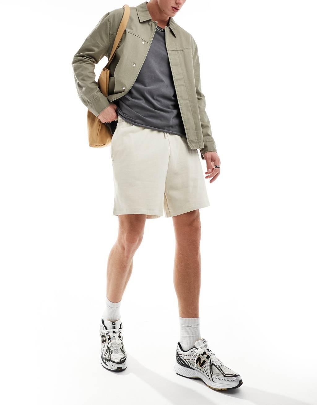 ASOS DESIGN oversized shorts in stone Product Image