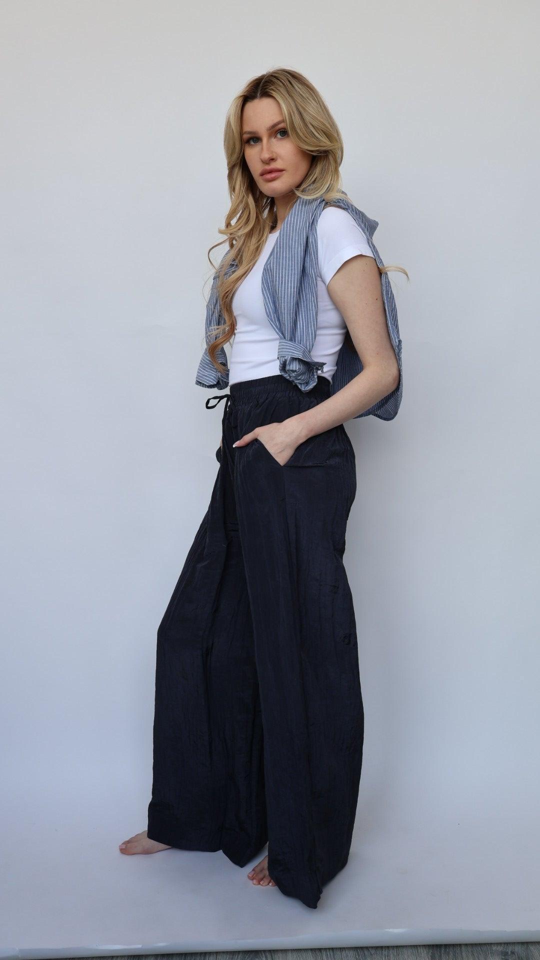 Textured Palazzo Pants Product Image