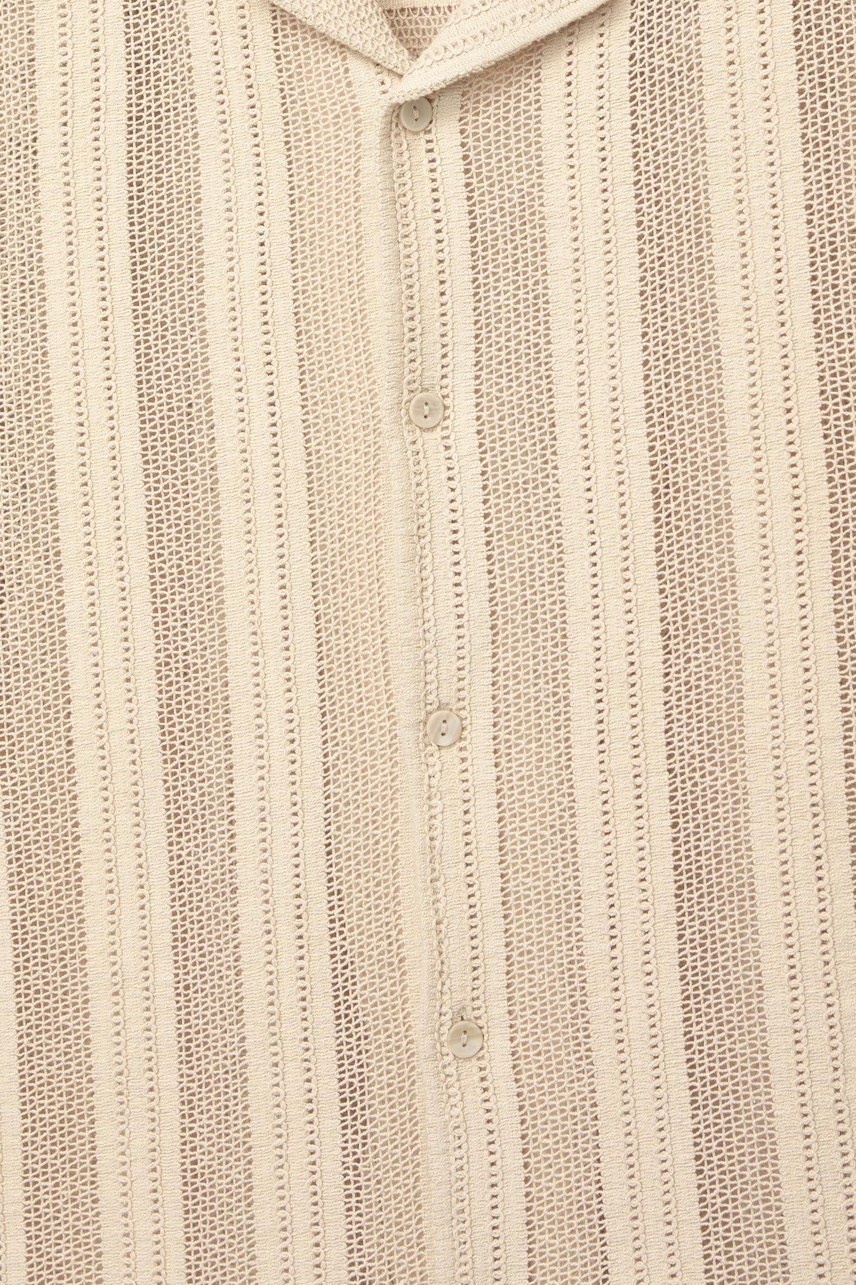 Short sleeve open knit shirt Product Image