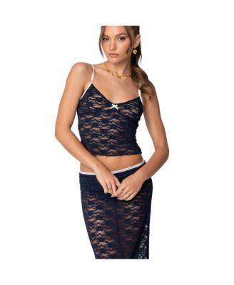 Edikted Womens Vara Sheer Lace Top Product Image