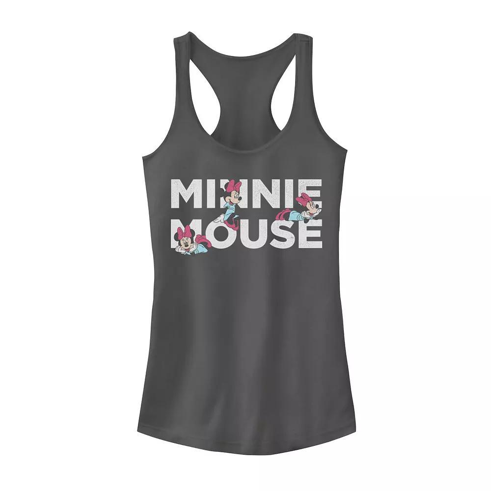 Disney's Mickey & Friends Minnie Mouse Text Portraits Juniors' Racerback Graphic Tank Top, Girl's,  Product Image