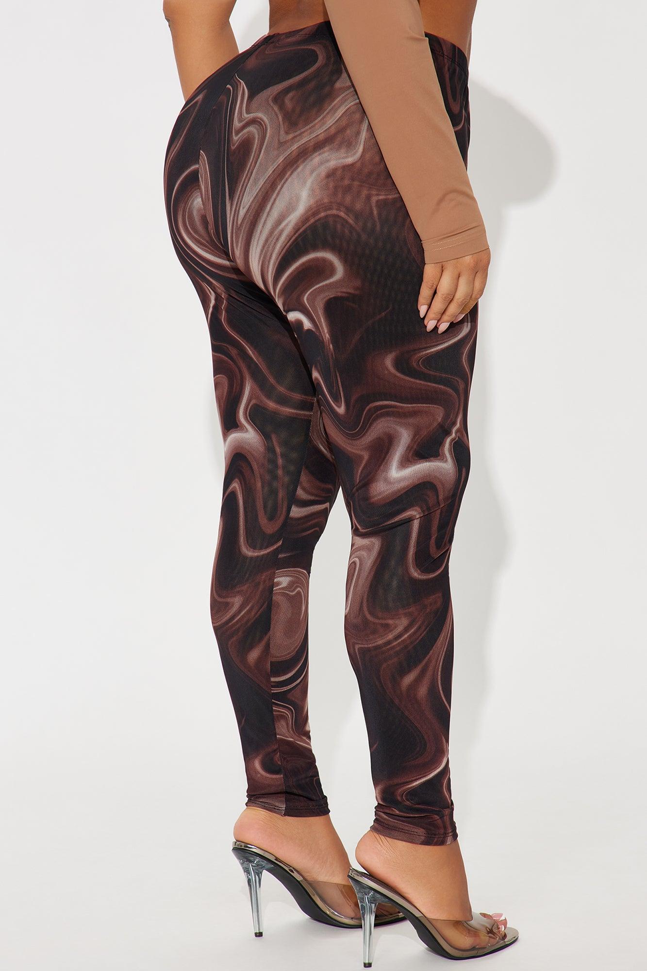 Better Than Your Ex Double Lined Mesh Legging - Brown/combo Female Product Image