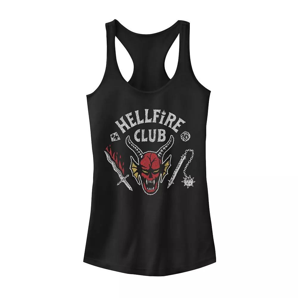 Juniors' Stranger Things Hellfire Club Mace And Dagger Graphic Racerback Tank Top, Girl's, Size: Small, Black Product Image