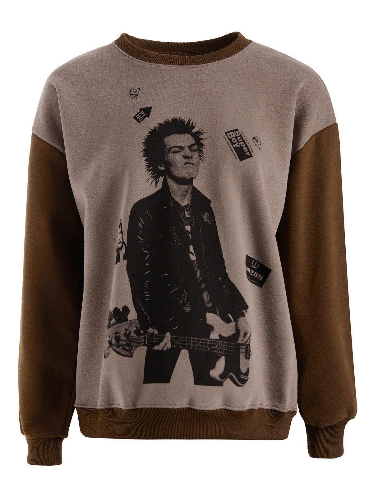 Oversized Character Print Raglan Sweatshirt Product Image