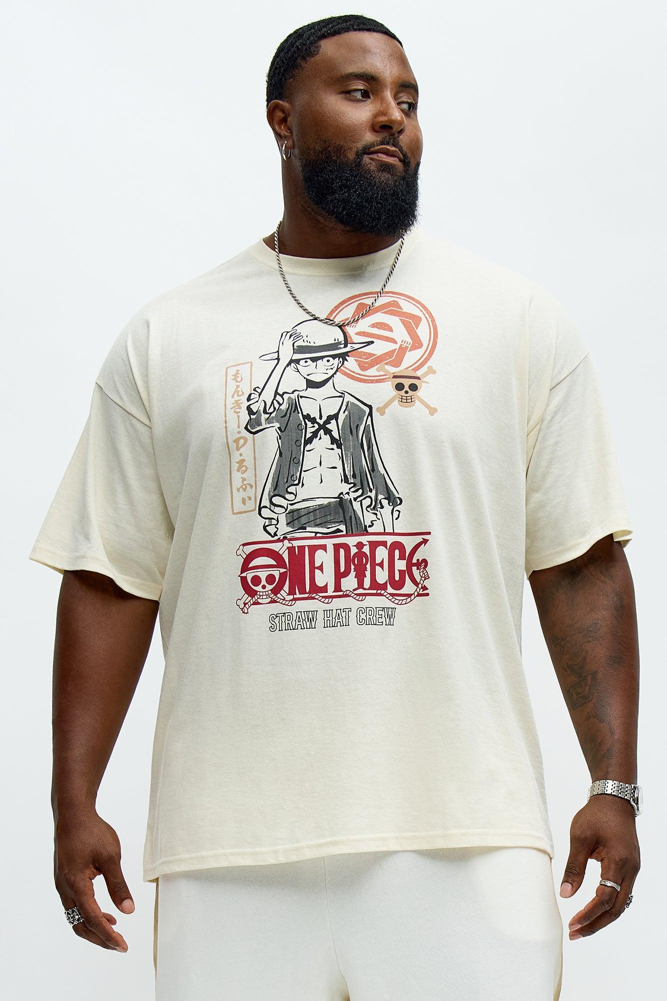 One Piece Monkey D. Luffy Short Sleeve Tee - Natural Male Product Image