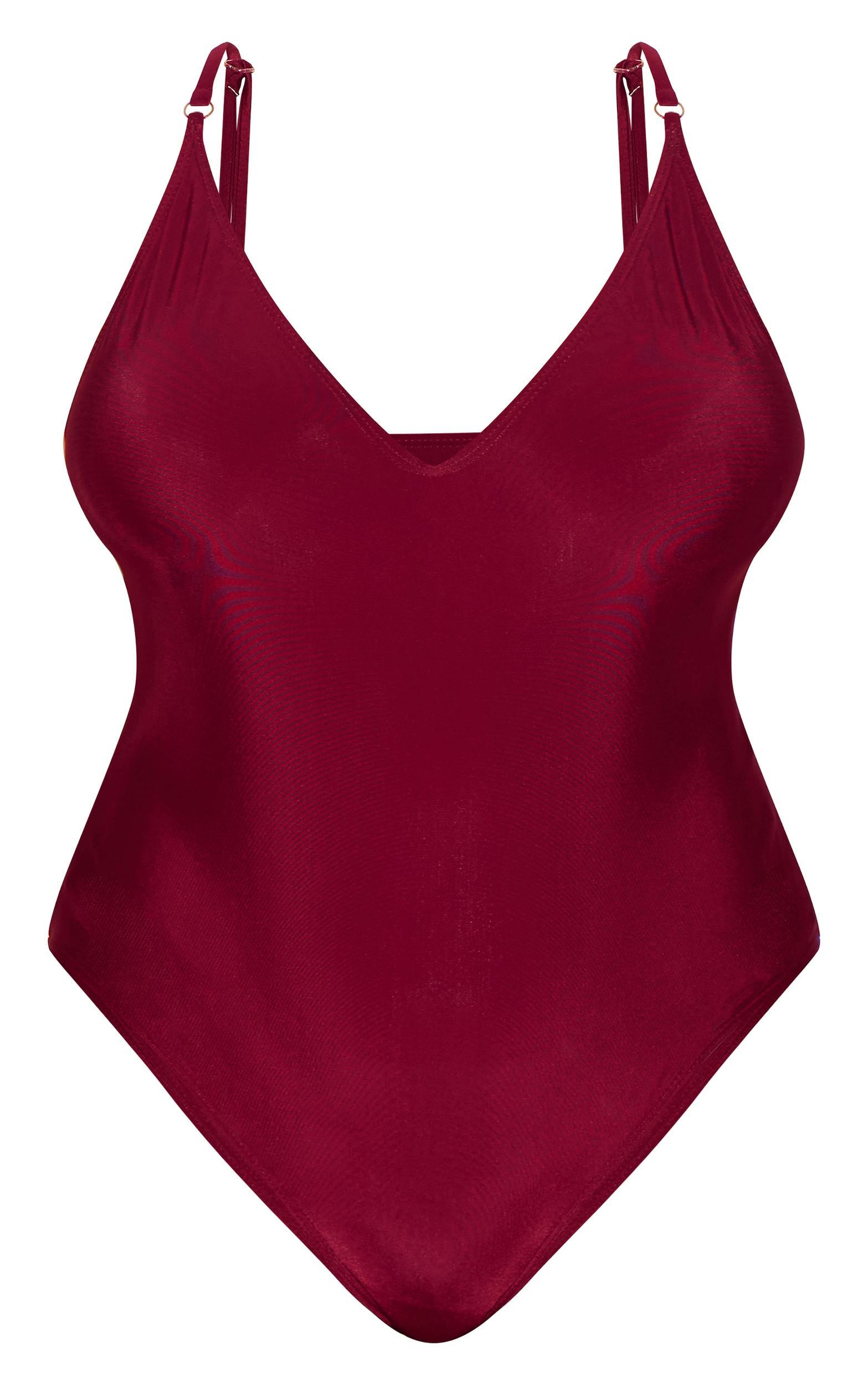 Plus Berry Basic Low Scoop Swimsuit Product Image