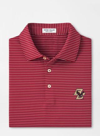 Peter Millar Mens Boston College Hemlock Performance Jersey Polo | Color: Maroon | Size: S | BC Product Image