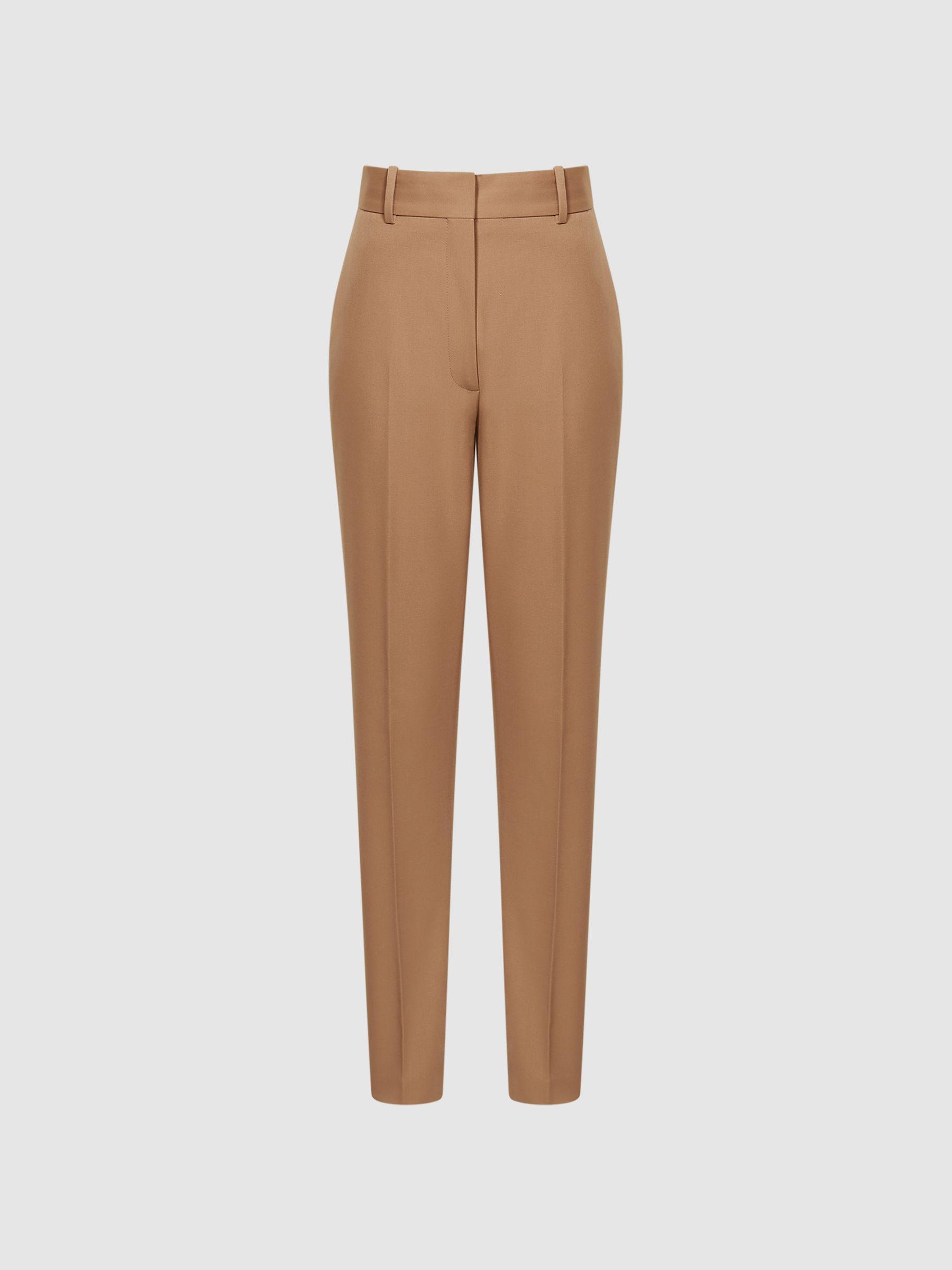 Slim Leg Tailored Trousers in Camel Product Image