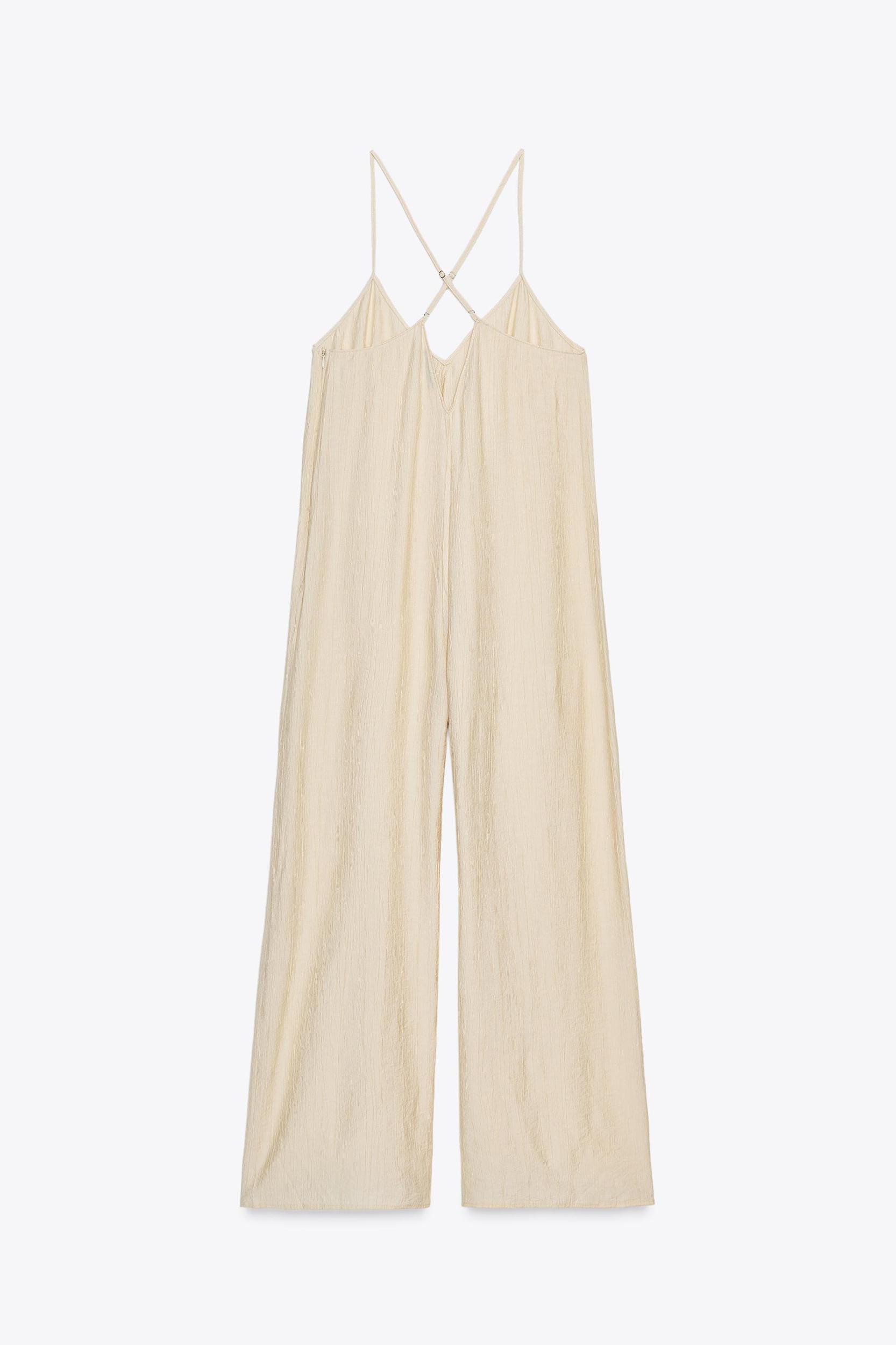 TEXTURED FLOWY LONG JUMPSUIT Product Image