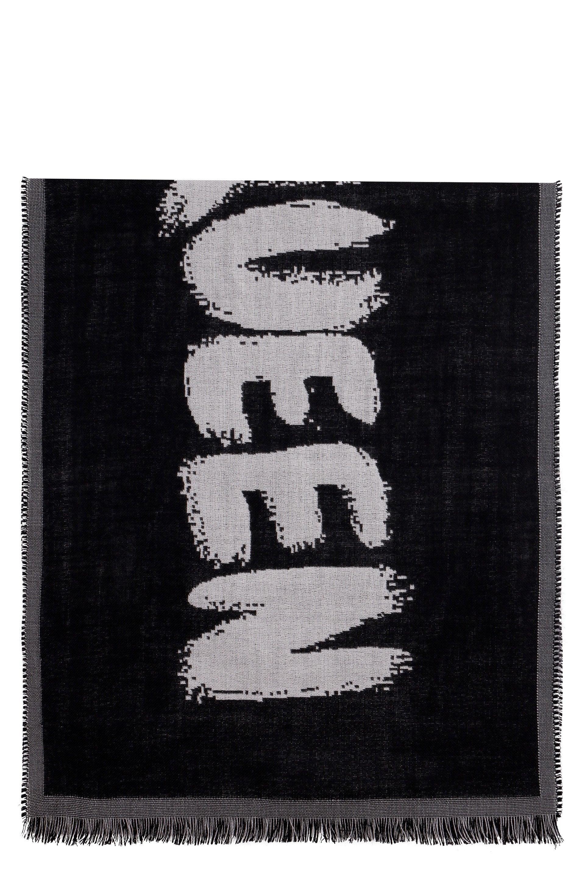 Men's Mcqueen Graffiti Oversized Scarf In Black Product Image