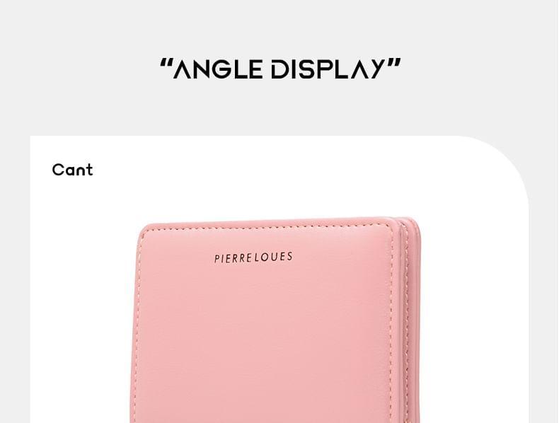 Plain Faux Leather Short Wallet Product Image