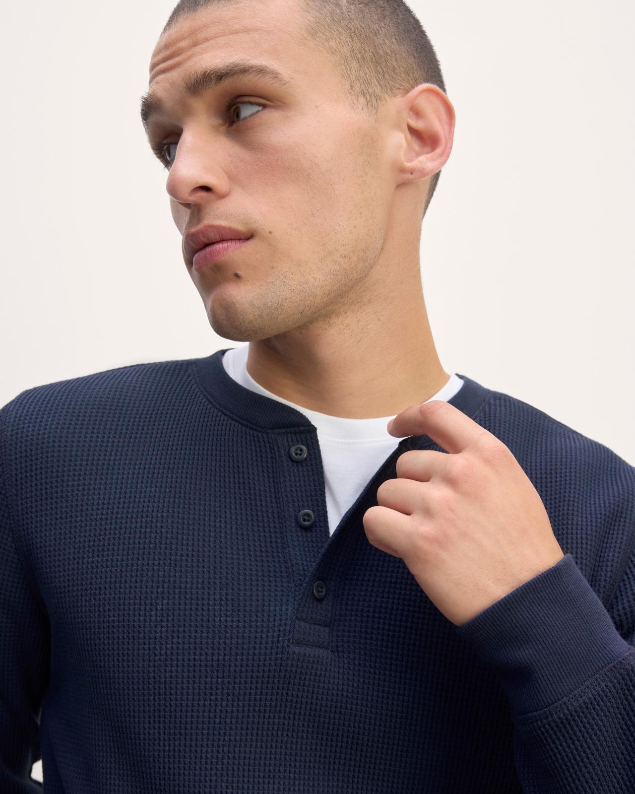 The Waffle Long-Sleeve Henley Product Image