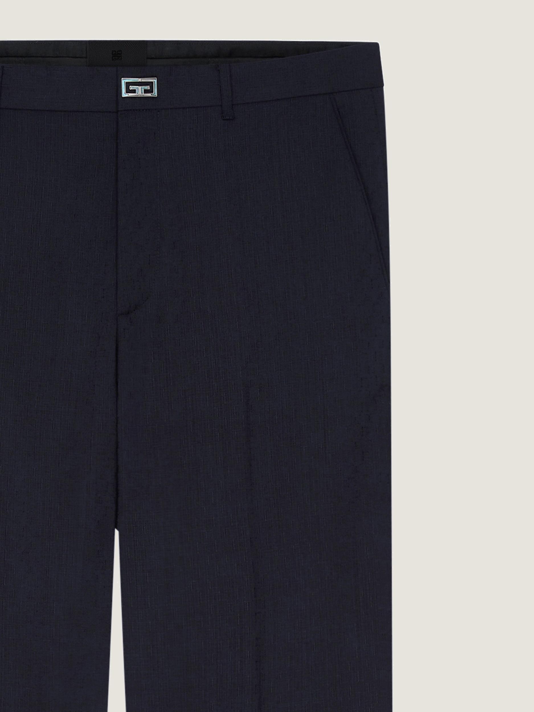 Slim fit tailored pants in wool with 2G clip Product Image