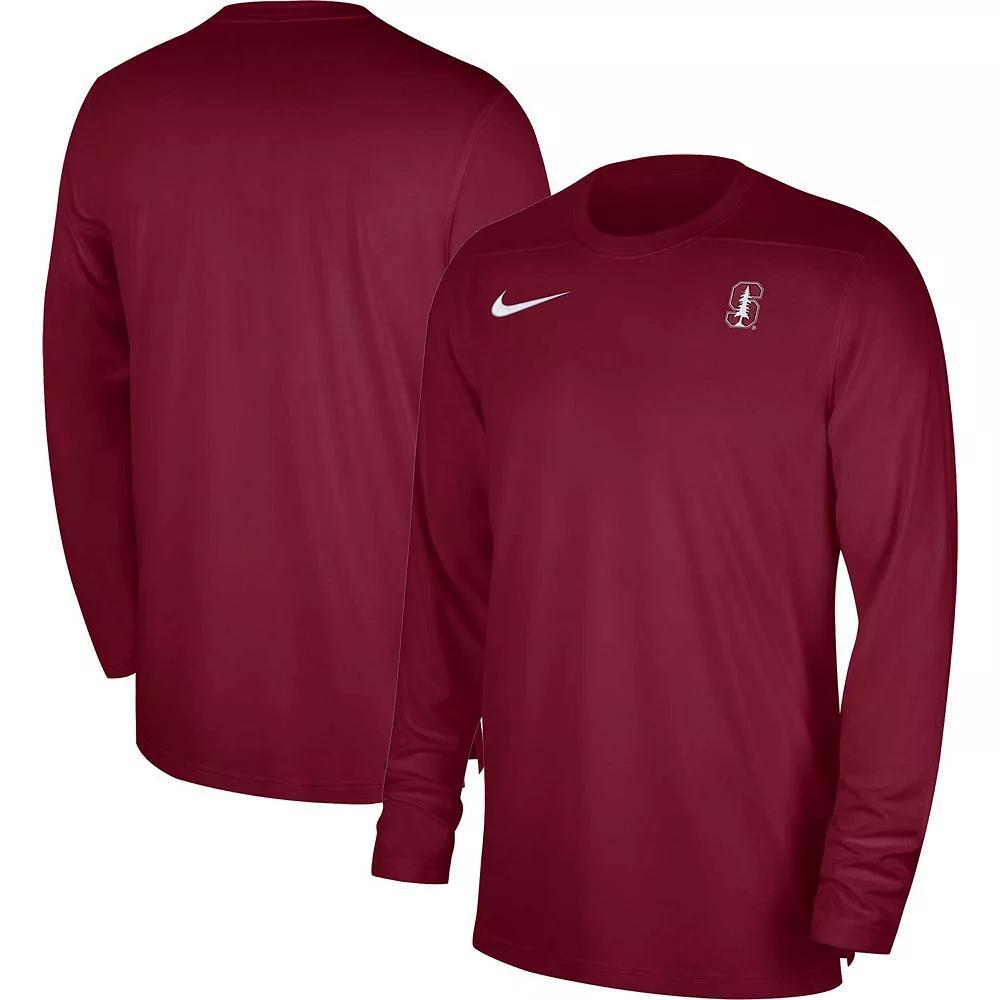 Men's Nike Cardinal Stanford Cardinal 2023 Sideline Coaches Long Sleeve Performance Top, Size: 2XL, Red Product Image