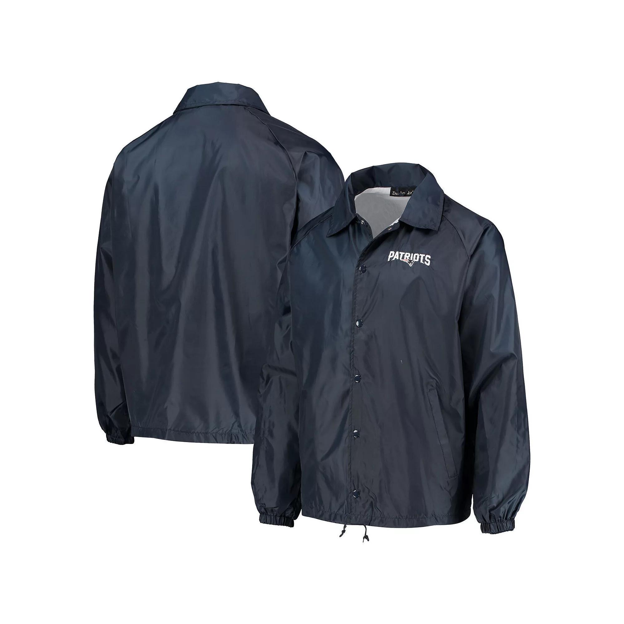 Men's Navy New England Patriots Coaches Classic Raglan Full-Snap Windbreaker Jacket,  Product Image