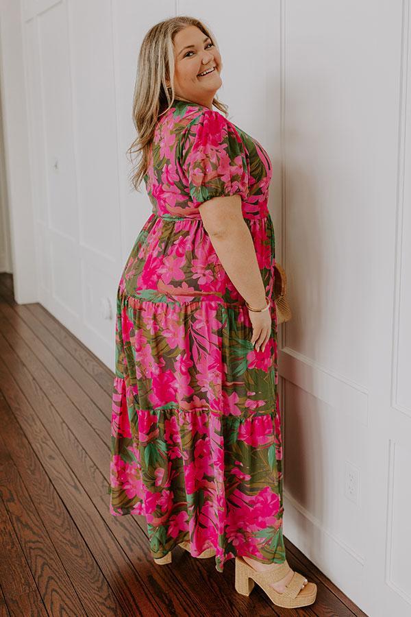 Only Sunshine Floral Maxi in Green Curves Product Image