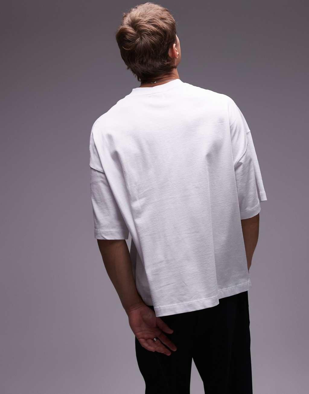 Topman oversized fit cropped t-shirt with Venice print Product Image