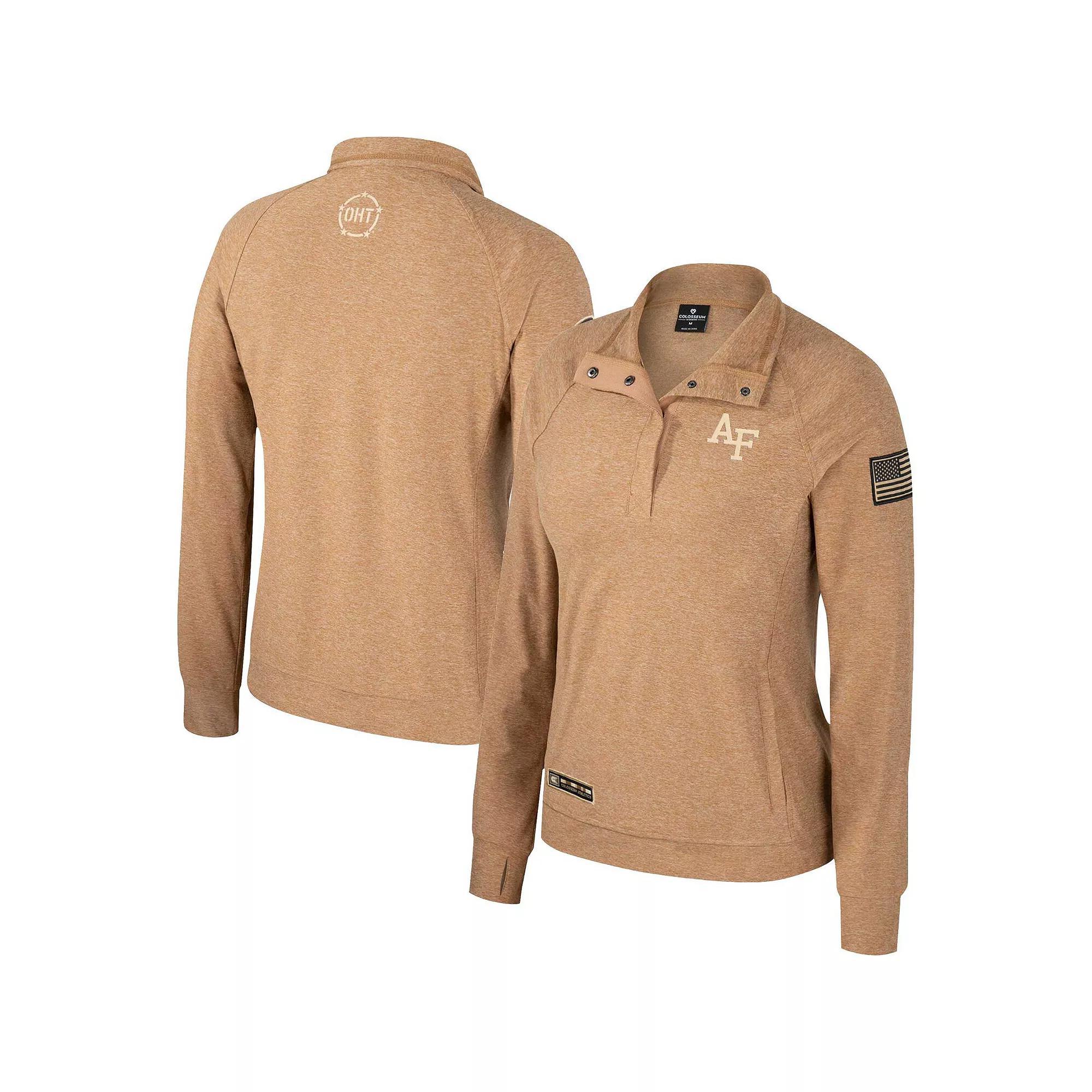 Women's Colosseum Tan Air Force Falcons OHT Military Appreciation Sand Tatum Quarter-Snap Raglan Jacket, Size: XL, Afa Team Product Image