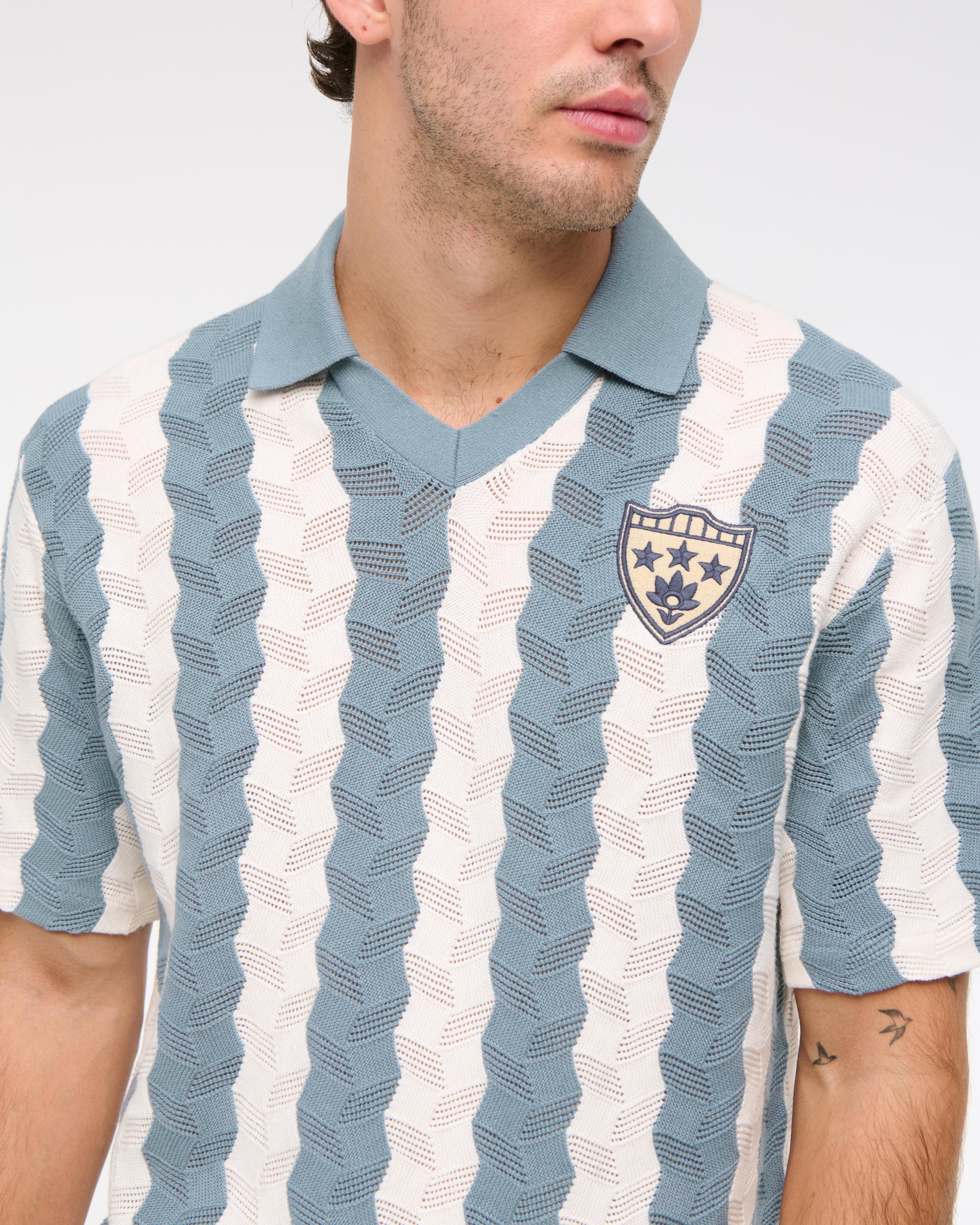 Striped Soccer Jersey-Inspired Sweater Product Image