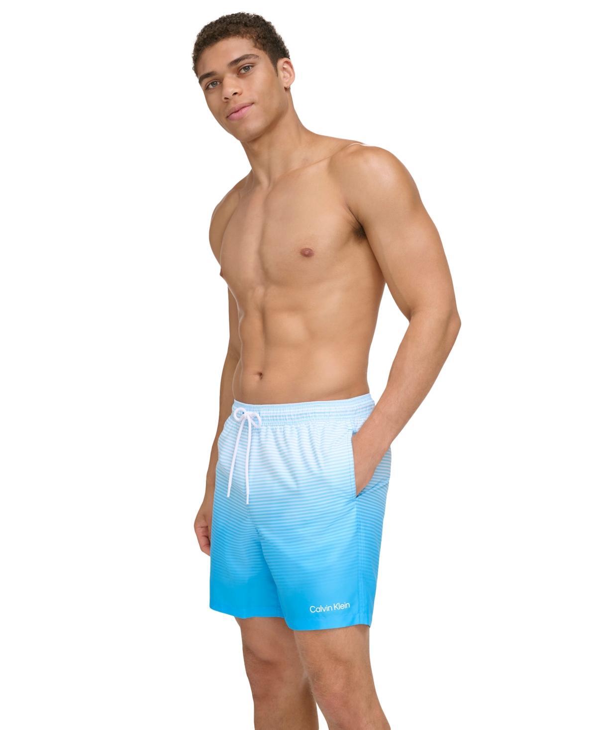 Calvin Klein Mens Gradient Striped 7 Volley Swim Trunks Product Image