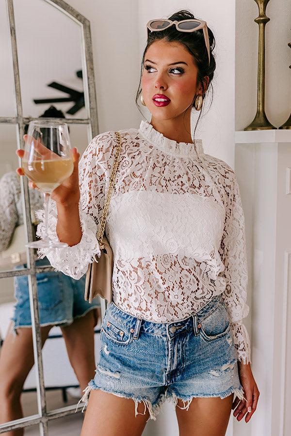 Lovestruck Babe Lace Top in Ivory Product Image