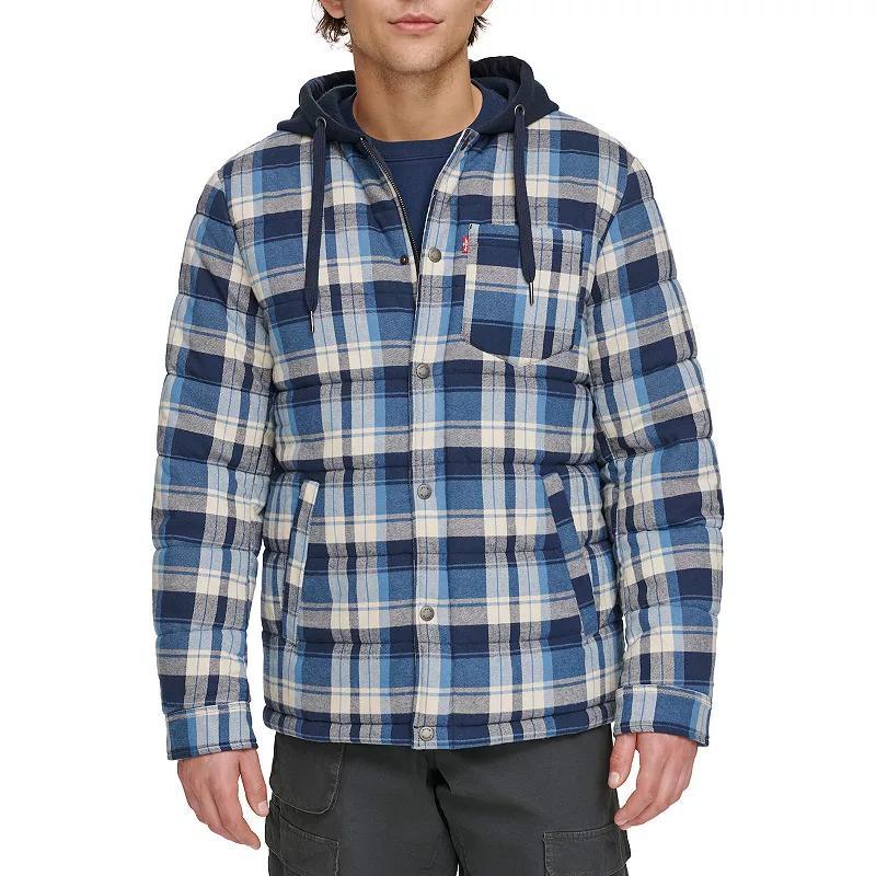 Mens Levis Quilted Hooded Shirt Jacket Product Image