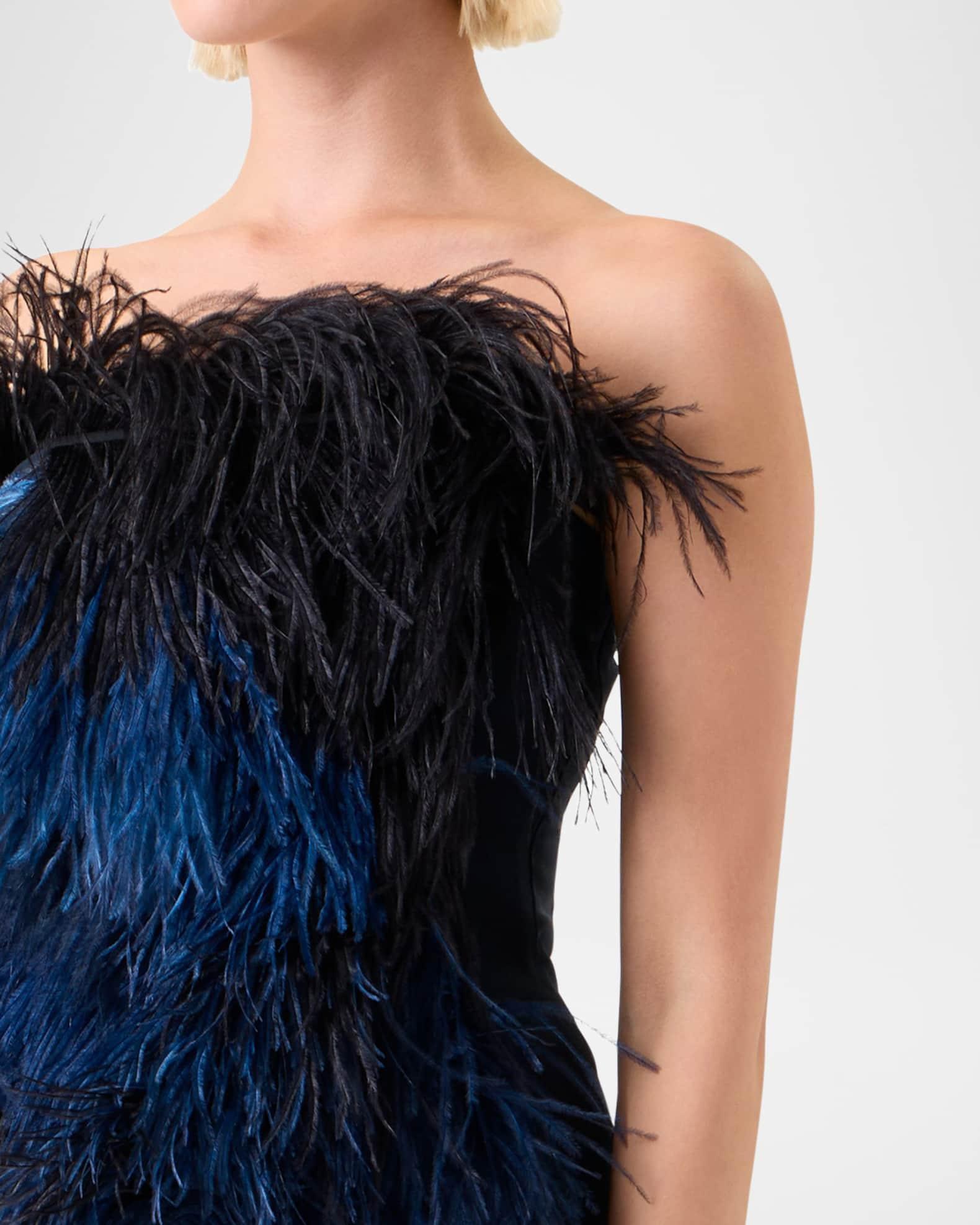 Strapless Ostrich Feather Gown  Product Image
