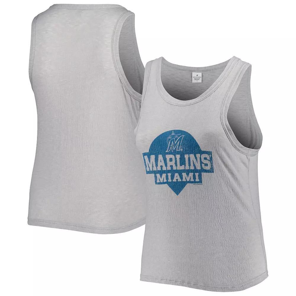 Women's Soft as a Grape Gray Miami Marlins Plus  Product Image