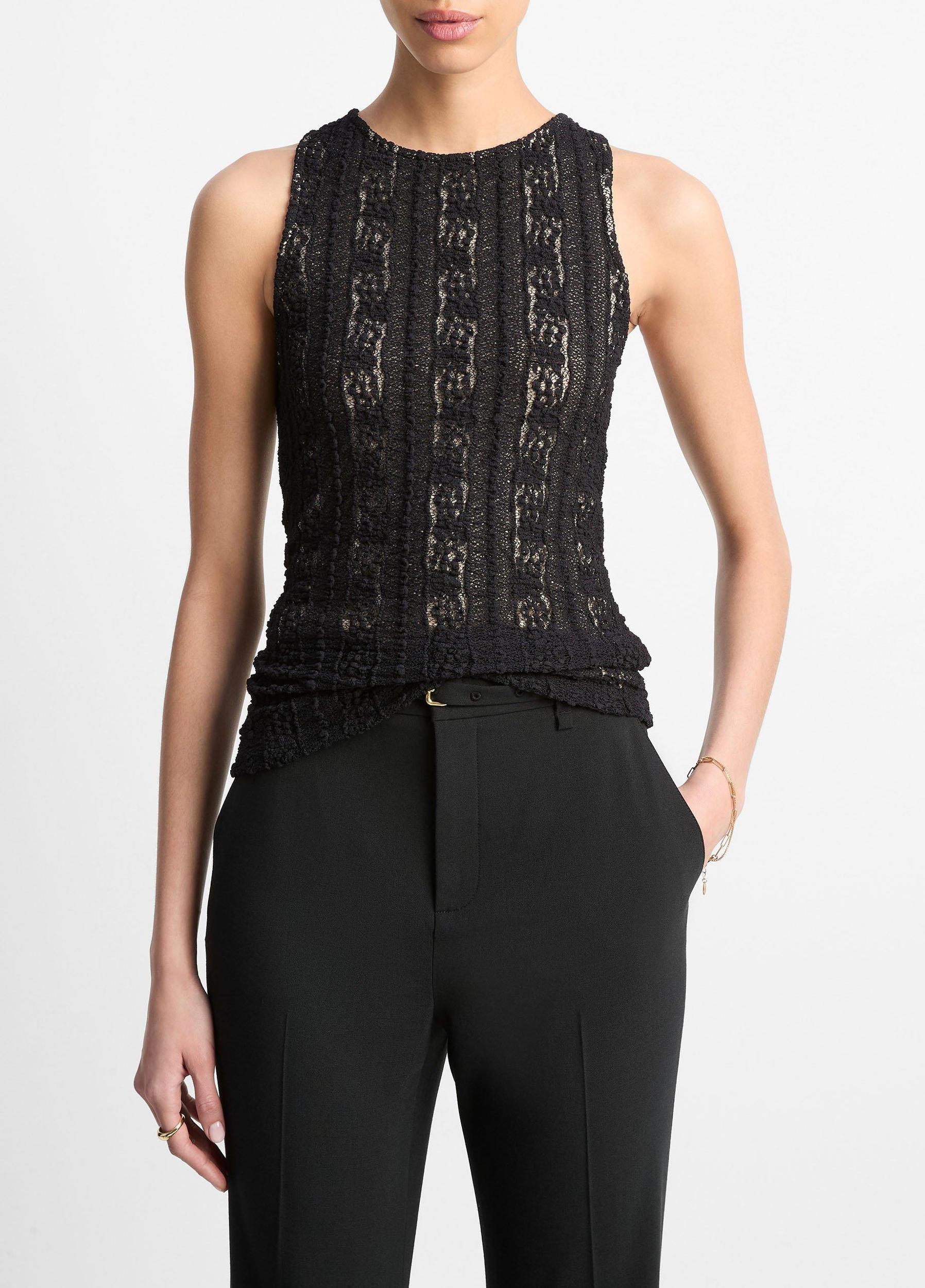 Smocked Lace Shell Product Image