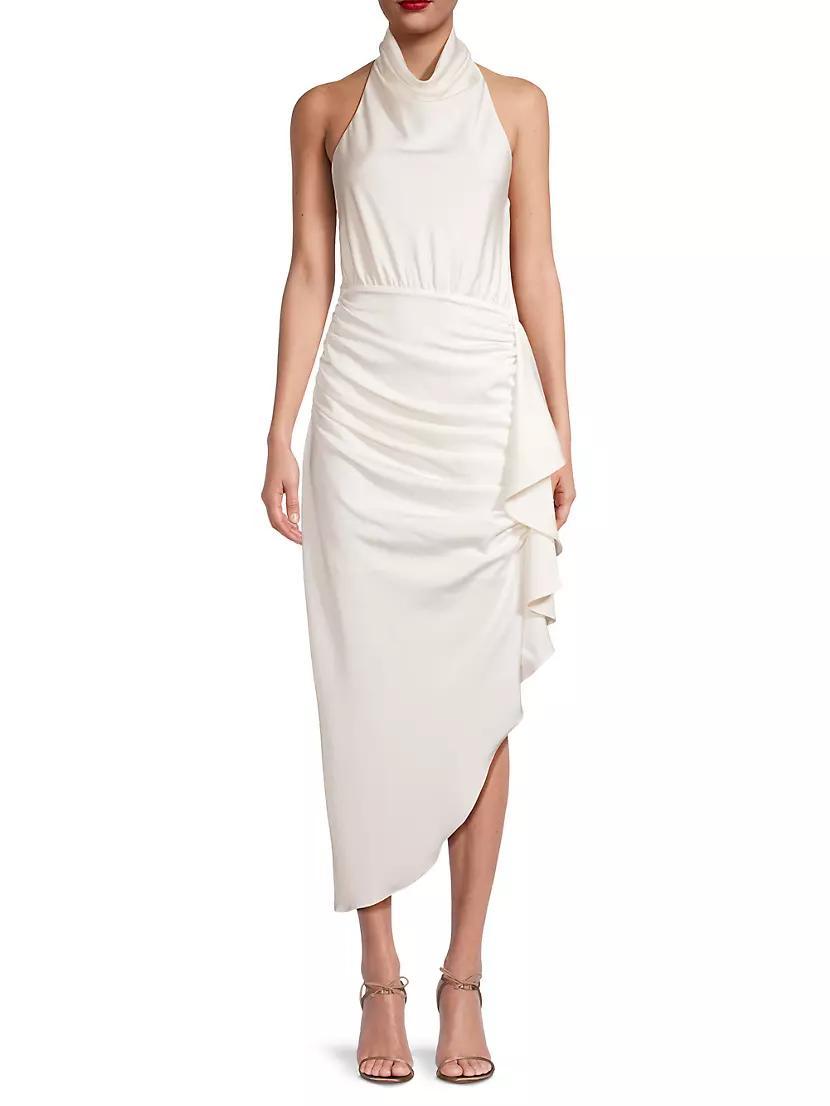 Esilda Asymmetric Ruffle Midi-Dress Product Image