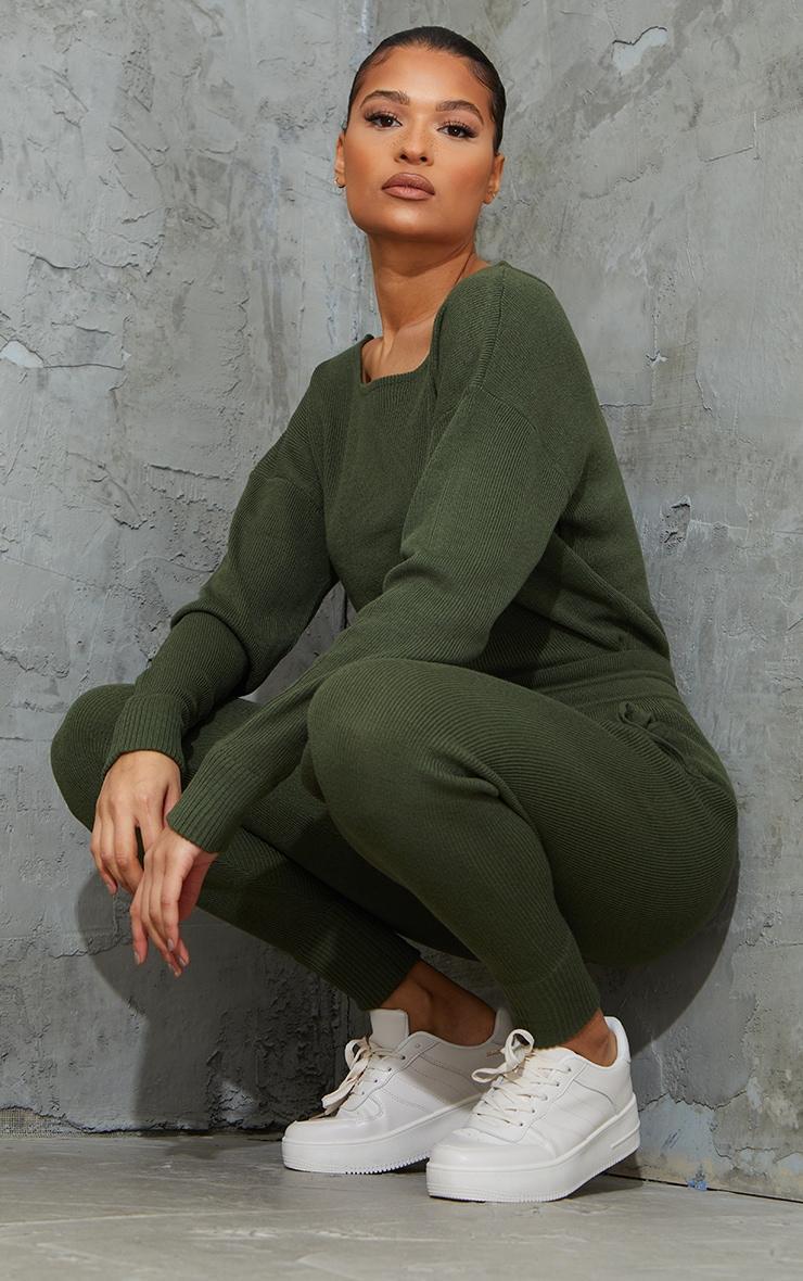 Khaki Knitted Lounge Set Product Image